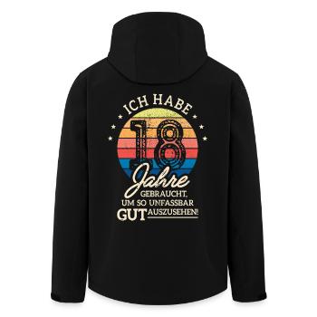 18. Geburtstag Habe 18 Jahre Gebraucht Geschenk - Recycelte Männer Softshell-Jacke von Stanley/Stella - Schwarz - Hinten - AI Model Male 185 light (185cm)