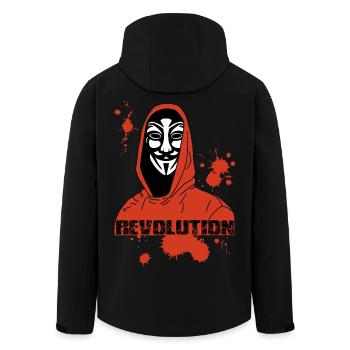 Anonymous et révolution rouge - Veste softshell homme en polyester recyclé Stanley/Stella - noir - Dos - AI Model Male 185 light (185cm)
