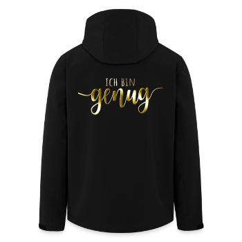 Ich Bin Genug I Am Enough Affirmation Achtsamkeit - Recycelte Männer Softshell-Jacke von Stanley/Stella - Schwarz - Hinten - AI Model Male 185 light (185cm)