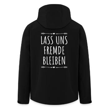 Lass Uns Fremde Bleiben Misanthrop Sozialkontakt - Recycelte Männer Softshell-Jacke von Stanley/Stella - Schwarz - Hinten - AI Model Male 185 light (185cm)