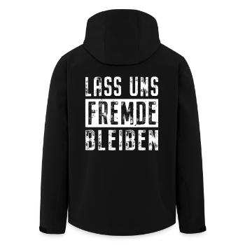 Lass Uns Fremde Bleiben Misanthrop Sozialkontakt - Recycelte Männer Softshell-Jacke von Stanley/Stella - Schwarz - Hinten - AI Model Male 185 light (185cm)