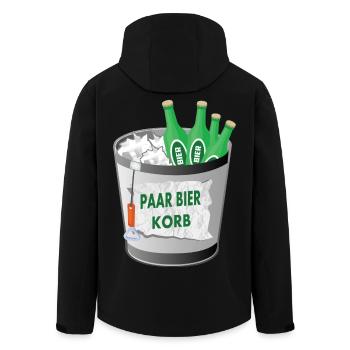 Paar Bier Korb - Recycelte Männer Softshell-Jacke von Stanley/Stella - Schwarz - Hinten - AI Model Male 185 light (185cm)