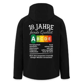 18 Jahre Feinste Qualität Geschenk 18. Geburtstag - Recycelte Männer Softshell-Jacke von Stanley/Stella - Schwarz - Hinten - AI Model Male 185 light (185cm)