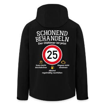 25. Geburtstag Schonend Behandeln Oldtimer Ist 25 - Recycelte Männer Softshell-Jacke von Stanley/Stella - Schwarz - Hinten - AI Model Male 185 light (185cm)