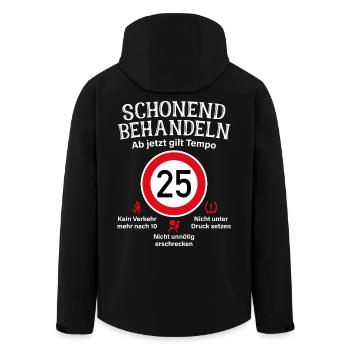25. Geburtstag Schonend Behandeln 25 Tempolimit 25 - Recycelte Männer Softshell-Jacke von Stanley/Stella - Schwarz - Hinten - AI Model Male 185 light (185cm)