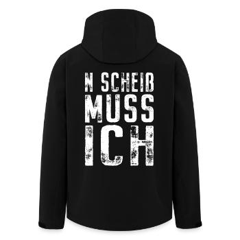 N Scheiß Muss Ich Gar Nichts Nö Einen Scheiss Egal - Recycelte Männer Softshell-Jacke von Stanley/Stella - Schwarz - Hinten - AI Model Male 185 light (185cm)