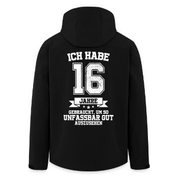 16. Geburtstag Geschenk Habe 16 Jahre Gebraucht - Recycelte Männer Softshell-Jacke von Stanley/Stella - Schwarz - Hinten - AI Model Male 185 light (185cm)
