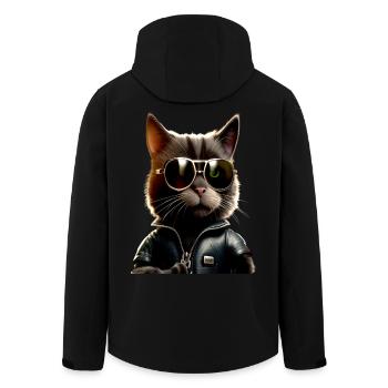 Cat With Sunglasses Cat Mom Cat Mom Cats - Men’s Recycled Softshell Jacket by Stanley/Stella - black - Back - AI Model Male 185 light (185cm)