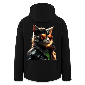 Cat With Sunglasses Cat Mom Cat Mom Cats - Men’s Recycled Softshell Jacket by Stanley/Stella - black - Back - AI Model Male 185 light (185cm)