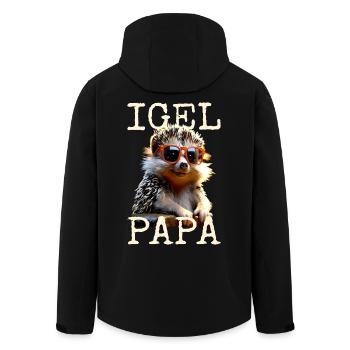 Igel Papa Daddy Vatertag Igelpapa Vater Igel Dad - Recycelte Männer Softshell-Jacke von Stanley/Stella - Schwarz - Hinten - AI Model Male 185 light (185cm)