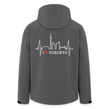 Toronto Skyline Herzschlag Kanadier I Love Kanada - Recycelte Männer Softshell-Jacke von Stanley/Stella - Schwarz - Hinten - AI Model Male 185 light (185cm)