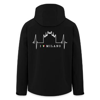Mailand Skyline Italien Herzschlag Fan Love Milano - Recycelte Männer Softshell-Jacke von Stanley/Stella - Schwarz - Hinten - AI Model Male 185 light (185cm)