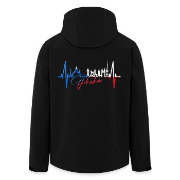 Prag Skyline Herzschlag Tschechien Herz Love Praha - Recycelte Männer Softshell-Jacke von Stanley/Stella - Schwarz - Hinten - AI Model Male 185 light (185cm)