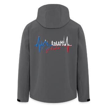 Prag Skyline Herzschlag Tschechien Herz Love Praha - Recycelte Männer Softshell-Jacke von Stanley/Stella - Anthrazit - Hinten - AI Model Male 185 light (185cm)