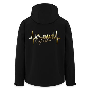 Prague Skyline Heartbeat République Tchèque Heart Love Praha - Veste softshell homme en polyester recyclé Stanley/Stella - noir - Dos - AI Model Male 185 light (185cm)