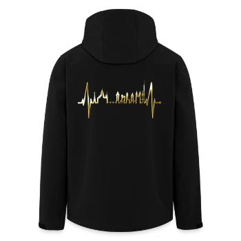 Prag Skyline Herzschlag Tschechien Herz Love Praha - Recycelte Männer Softshell-Jacke von Stanley/Stella - Schwarz - Hinten - AI Model Male 185 light (185cm)