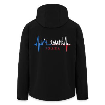 Prag Skyline Herzschlag Tschechien Herz Love Praha - Recycelte Männer Softshell-Jacke von Stanley/Stella - Schwarz - Hinten - AI Model Male 185 light (185cm)