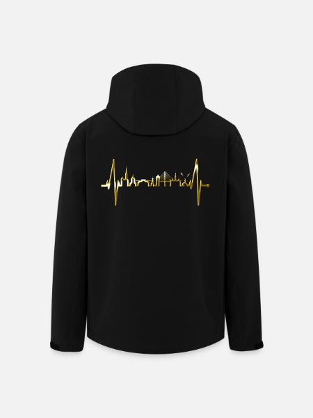 Kopenhagen Skyline Herzschlag Dänemark Love Hygge - Recycelte Männer Softshell-Jacke von Stanley/Stella - Schwarz