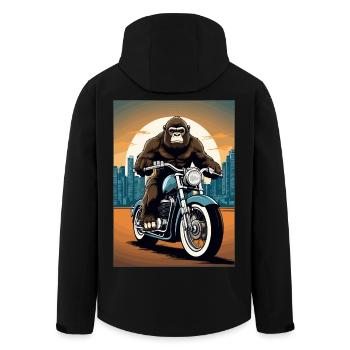 Gorilla Biker - Recycelte Männer Softshell-Jacke von Stanley/Stella - Schwarz - Hinten - AI Model Male 185 light (185cm)