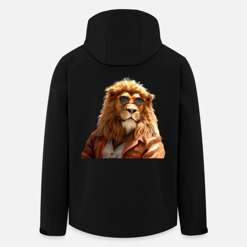 Löwe mit Sonnenbrille Papa Löwen Liebe Wilder Löwe - Recycelte Männer Softshell-Jacke von Stanley/Stella - Schwarz