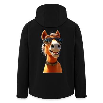 Cheval, Fille De Cheval, Cavalier, Poney, Écurie, Chevaux - Veste softshell homme en polyester recyclé Stanley/Stella - noir - Dos - AI Model Male 185 light (185cm)