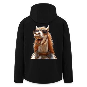 Cheval, Fille De Cheval, Cavalier, Poney, Écurie, Chevaux - Veste softshell homme en polyester recyclé Stanley/Stella - noir - Dos - AI Model Male 185 light (185cm)