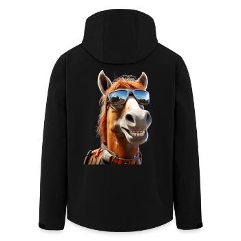 Cheval, Fille De Cheval, Cavalier, Poney, Écurie, Chevaux - Veste softshell homme en polyester recyclé Stanley/Stella - noir - Dos - AI Model Male 185 light (185cm)