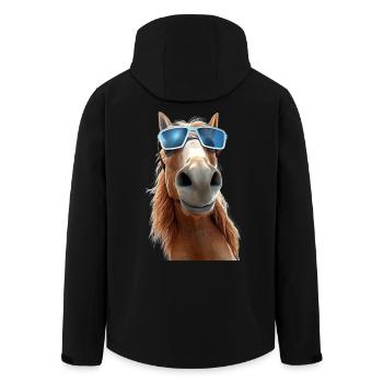 Cheval, Fille De Cheval, Cavalier, Poney, Écurie, Chevaux - Veste softshell homme en polyester recyclé Stanley/Stella - noir - Dos - AI Model Male 185 light (185cm)