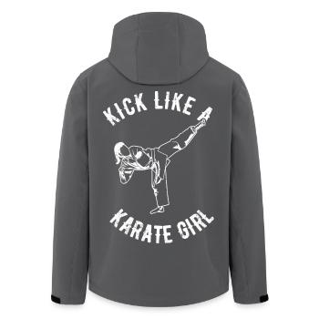 Kick Like A Karate Girl - Recycelte Männer Softshell-Jacke von Stanley/Stella - Anthrazit - Hinten - AI Model Male 185 light (185cm)