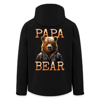 Papa Bear Bären Daddy Dad Vatertag Grizzly Bär - Recycelte Männer Softshell-Jacke von Stanley/Stella - Schwarz - Hinten - AI Model Male 185 light (185cm)