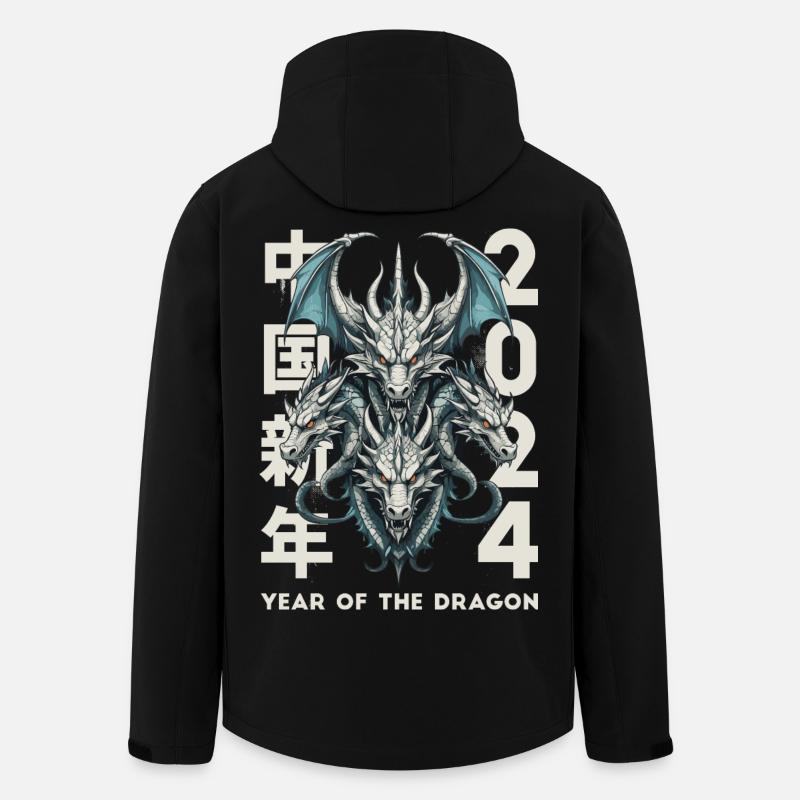 Dragons chinois - Veste softshell homme en polyester recyclé Stanley/Stella - noir