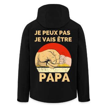 Vatertags-T-Shirt - Ich kann nicht, ich werde sein - Recycelte Männer Softshell-Jacke von Stanley/Stella - Schwarz - Hinten - AI Model Male 185 light (185cm)