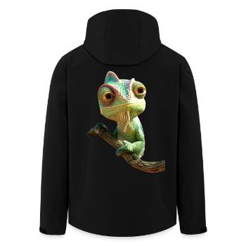 Chamäleon Echse Reptil Leguan Eidechse Chamäleons - Recycelte Männer Softshell-Jacke von Stanley/Stella - Schwarz - Hinten - AI Model Male 185 light (185cm)