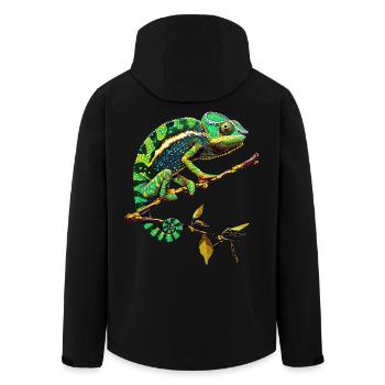 Caméléon, Lézard, Reptile, Iguane, Lézard, Caméléons - Veste softshell homme en polyester recyclé Stanley/Stella - noir - Dos - AI Model Male 185 light (185cm)