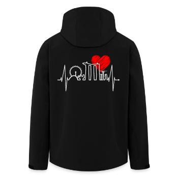 Singapur Skyline Herzschlag Asien Liebe Geschenk - Recycelte Männer Softshell-Jacke von Stanley/Stella - Schwarz - Hinten - AI Model Male 185 light (185cm)