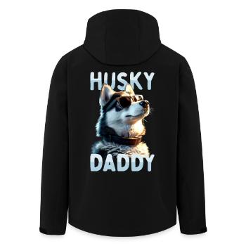 Husky Daddy Dad Vatertag Herrchen Papa Huskys - Recycelte Männer Softshell-Jacke von Stanley/Stella - Schwarz - Hinten - AI Model Male 185 light (185cm)