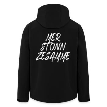 Köln Mer Stonn Zesamme Dom Karneval Kölsch Kölner - Recycelte Männer Softshell-Jacke von Stanley/Stella - Schwarz - Hinten - AI Model Male 185 light (185cm)