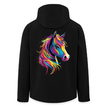 Pony Riding Pony Foal Rider Ponies Riding Pony Farm - Men’s Recycled Softshell Jacket by Stanley/Stella - black - Back - AI Model Male 185 light (185cm)