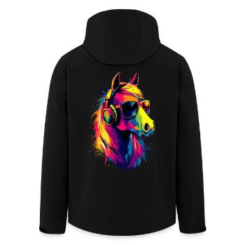 Pony Riding Pony Foal Rider Ponies Riding Pony Farm - Men’s Recycled Softshell Jacket by Stanley/Stella - black - Back - AI Model Male 185 light (185cm)