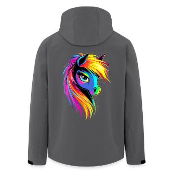 Pony Riding Pony Foal Rider Ponies Riding Pony Farm - Men’s Recycled Softshell Jacket by Stanley/Stella - black - Back - AI Model Male 185 light (185cm)