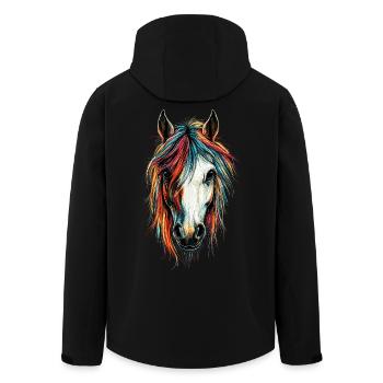 Pony Riding Pony Foal Rider Ponies Riding Pony Farm - Men’s Recycled Softshell Jacket by Stanley/Stella - black - Back - AI Model Male 185 light (185cm)