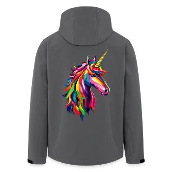 Licorne coloré arc-en-ciel chevaux chevauchant licornes - Veste softshell homme en polyester recyclé Stanley/Stella - noir - Dos - AI Model Male 185 light (185cm)
