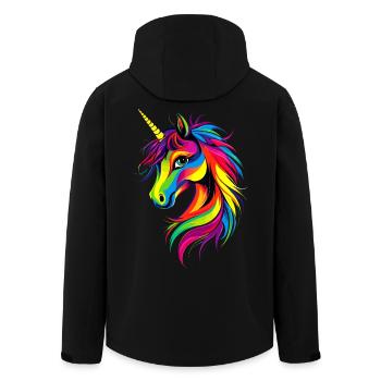 Licorne coloré arc-en-ciel chevaux chevauchant licornes - Veste softshell homme en polyester recyclé Stanley/Stella - noir - Dos - AI Model Male 185 light (185cm)