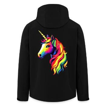 Licorne coloré arc-en-ciel chevaux chevauchant licornes - Veste softshell homme en polyester recyclé Stanley/Stella - noir - Dos - AI Model Male 185 light (185cm)