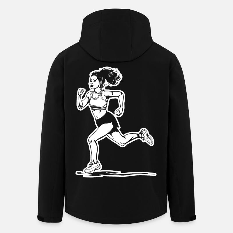 Croquis du coureur - Veste softshell homme en polyester recyclé Stanley/Stella - noir