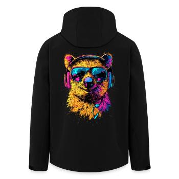 Quokka Sonnenbrille Regenbogen Australien Quokkas - Recycelte Männer Softshell-Jacke von Stanley/Stella - Schwarz - Hinten - AI Model Male 185 light (185cm)