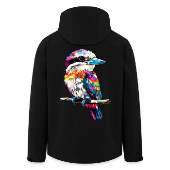 Kookaburra Jägerliest Lachender Hans Süßer Vogel - Recycelte Männer Softshell-Jacke von Stanley/Stella - Schwarz - Hinten - AI Model Male 185 light (185cm)