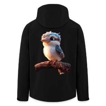 Kookaburra Jägerliest Lachender Hans Süßer Vogel - Recycelte Männer Softshell-Jacke von Stanley/Stella - Schwarz - Hinten - AI Model Male 185 light (185cm)