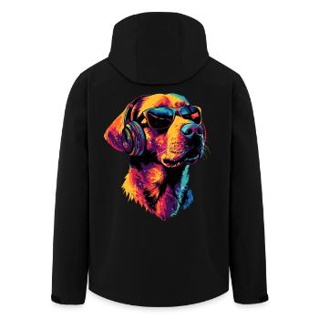 Labrador Retriever Chien Amour Jeunes Labradors mignons - Veste softshell homme en polyester recyclé Stanley/Stella - noir - Dos - AI Model Male 185 light (185cm)