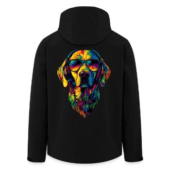 Labrador Retriever Chien Amour Jeunes Labradors mignons - Veste softshell homme en polyester recyclé Stanley/Stella - noir - Dos - AI Model Male 185 light (185cm)